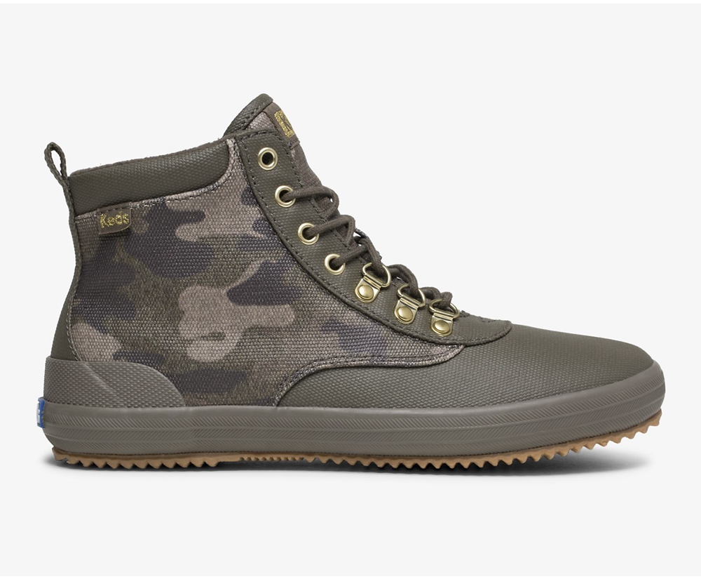 Keds Stiefel Damen Olivgrün - Scout Ii Water-Resistant Camo Segeltuch W/ Thinsulate™ - ELI-056187